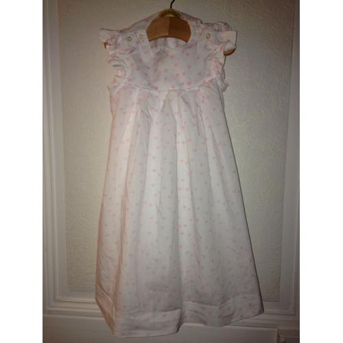 Magnifique Robe Blanche Avec Petits C?urs Rose "Cacharel" Taille 2 Ans Idée Cadeau