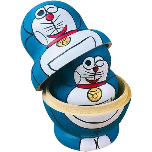 Lot De 10 Poupées Russes De Dessin Animé Doraemon À Empiler, Jouets Éducatifs Faits À La Main Pour Enfants, Cadeau De Noël, Matriochka (Couleur : Multicolore)