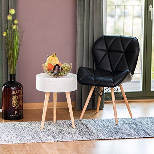 Relaxdays Table D'appoint Table De Chevet Scandinave Nordique Avec Plateau Amovible Rangement, Hxlxp: 50 X 38 X 38 Cm, Blanc