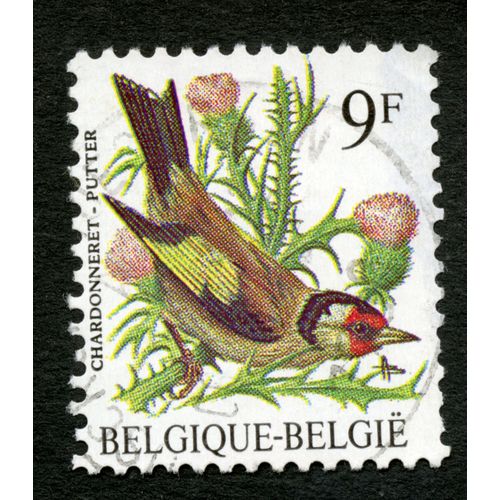 Timbre Oblitéré Belgique, Belgie, Chardonneret , Putter, 9 F