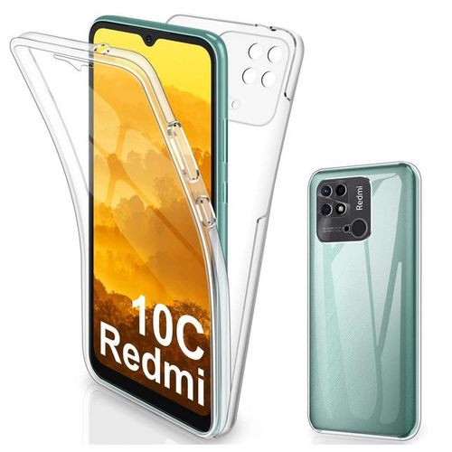 Coque Pour Xiaomi Redmi 10c / Poco C40 - Housse Etui Silicone Gel Fine 360 Integrale (Avant Et Arriere) + Film Ecran - Transparent