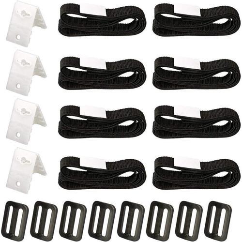 2 Set Enrouleur De Bâche Pour Piscine Sangles Et Clips De Fixation,Kit De Sangles Bobine Pour Fixation De Bâche Pour Piscine Enterrée,Comprend 16 Bretelles,16 Crochet Et Boucle,16 Plaques Et Boucle