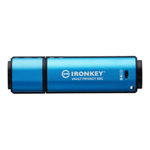 Kingston IronKey Vault Privacy 50C - Clé USB - chiffré - 64 Go - USB-C 3.2 Gen 1 - Conformité TAA