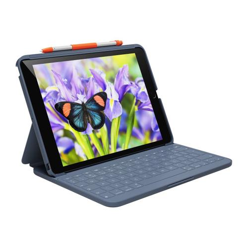 Logitech Rugged Lite - Clavier et étui - sans fil - Bluetooth LE - bleu classique - pour Apple 10.2-inch iPad (7ème génération, 8ème génération, 9ème génération)