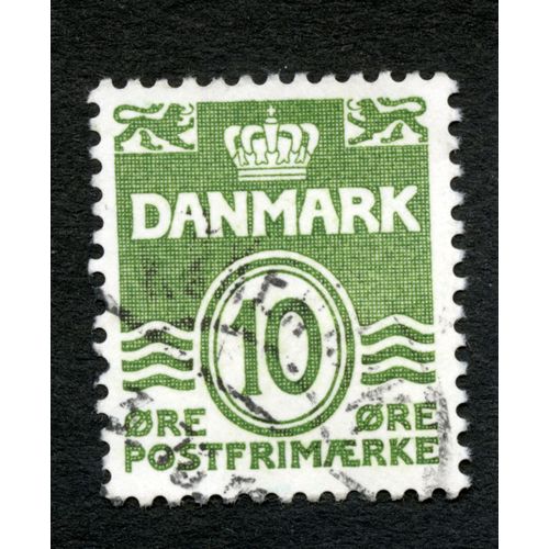 Timbre Oblitéré Danmark, Postfrimaerke, 10 Ore