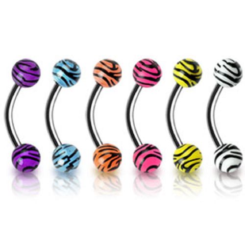 Lot 6 Piercings Arcade Tamara Tigré Barre Acier Chirurgical Inoxydable Anti Allergique Sourcil Oreille Cartilage Tragus Helix Barbell Lovepiercing