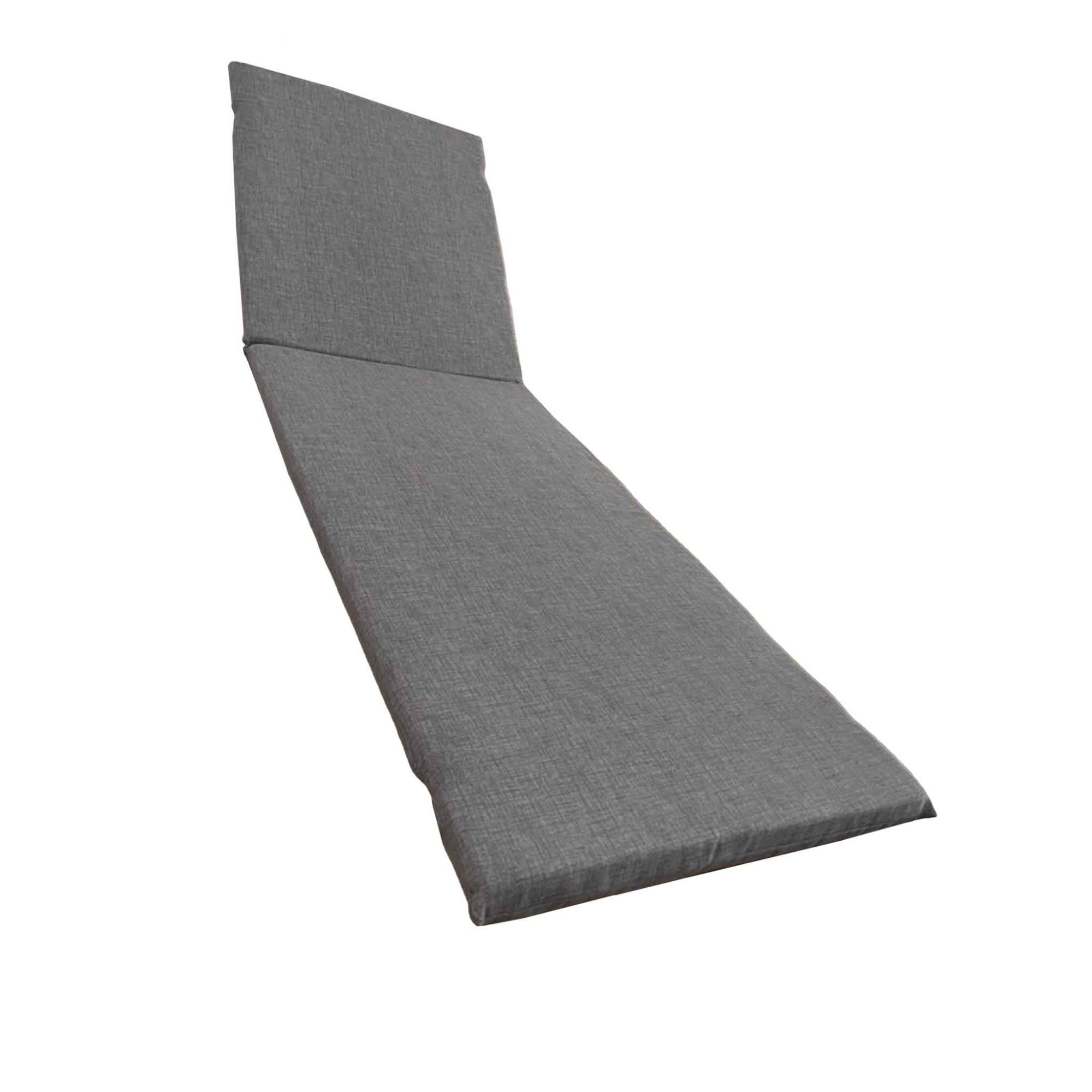 Coussin De Chaise Longue Pour Bain De Soleil 190x60 Cm En Tissu 100% Coton Totalement Artisan Avec Rembourrage Amovible Gris