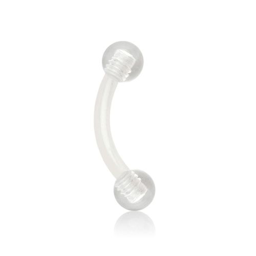 Piercing Arcade Barre Et Boules Acrylique Flexible Bioflex Sourcil Oreille Cartilage Tragus Helix Barbell Florent Transparent Lovepiercing
