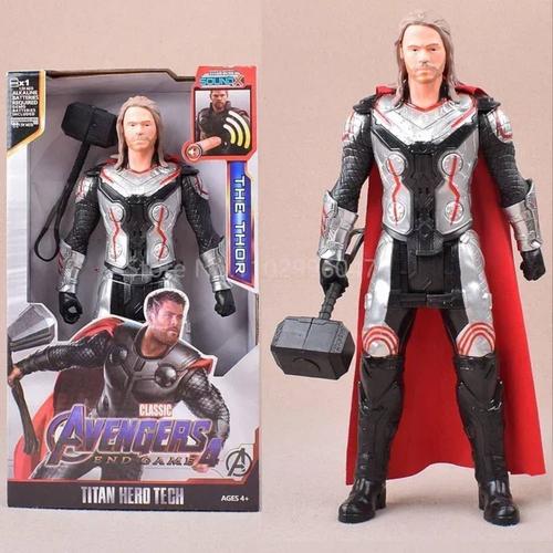 Figurine Thor Articulé Son Lumière Costume Avengers 30cm Jouet Enfant Idée Cadeau Noël Anniversaire Statuette Sonore Lumineuse Collection Super Héros