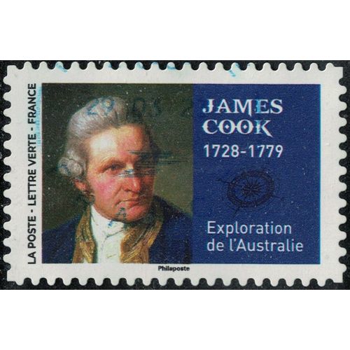 France 2022 Oblitéré Used Grands Voyageurs James Cook Exploration De L'australie Y&t Fr 2113 Su