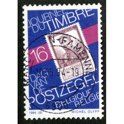 Timbre Oblitéré Belgique, Belgie, Dag Van De Postzegel, Journée Du Timbre, 1994, Michel Olyff, 16