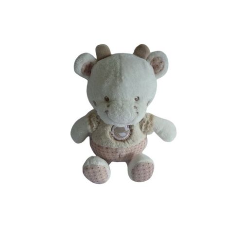 Doudou peluche vache marron 27 cm Mots d'Enfants