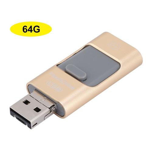 Clé USB grande capacité 64G Portable Trois-en-Un Mini U Disk pour Interface Apple