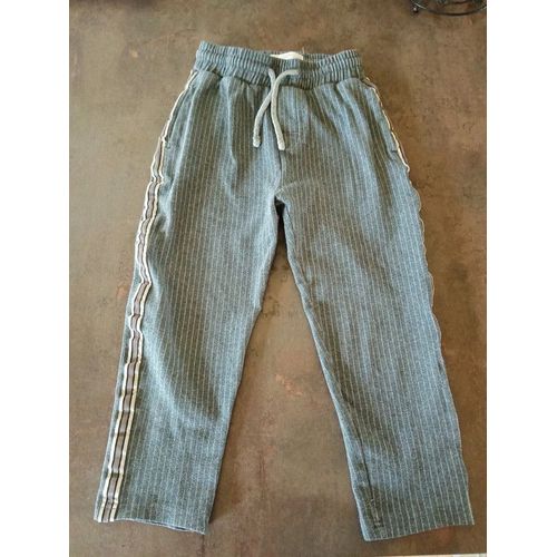 Pantacourt Rayé Gris Garçon 9 Ans Mango Kids Très Bon État