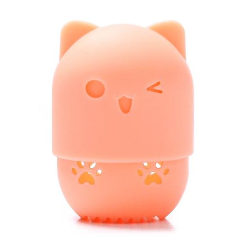 Couleur Orange Boîte De Rangement D'éponge De Beauté Mignonne, Support D'¿Uf De Poudre, Séchage, Support En Silicone, Résistant À La Moisissure, Étui De Cosmétique, Accessoires De Maquillage 