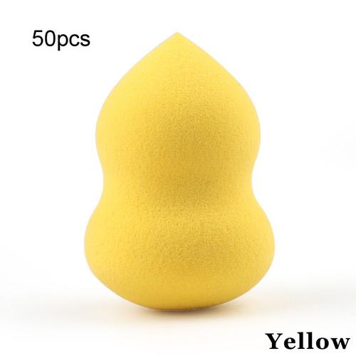 Couleur M Jaune 50pcs Gourde Éponge À Maquillage Douce Pour Appliquer Du Fond De Teint, En Forme De Goutte D'eau Et De Taille Moyenne, Accessoire Beauté 