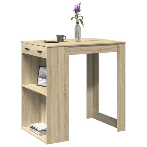 Vidaxl Table De Bar Chêne Sonoma 102x70x103,5 Cm Bois D'ingénierie