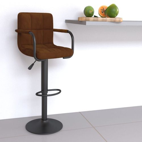 Vidaxl Tabouret De Bar Marron Velours
