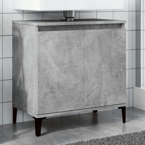 Vidaxl Meuble D'évier Gris Béton 58x33x60 Cm Bois D'ingénierie
