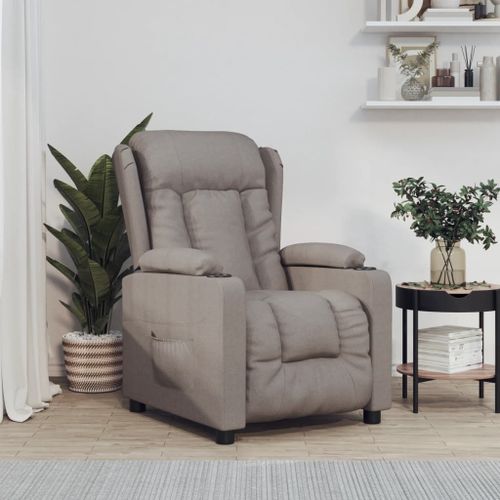 Vidaxl Fauteuil Inclinable Électrique Taupe Tissu