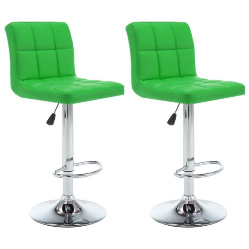 Vidaxl Tabourets De Bar Lot De 2 Vert Similicuir