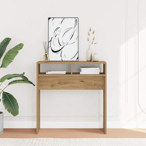 Vidaxl Table Console Chêne Artisanal 78x30x80 Cm Bois D'ingénierie