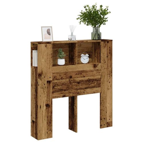Vidaxl Armoire De Tête De Lit Vieux Bois 100x19x104,5 Cm