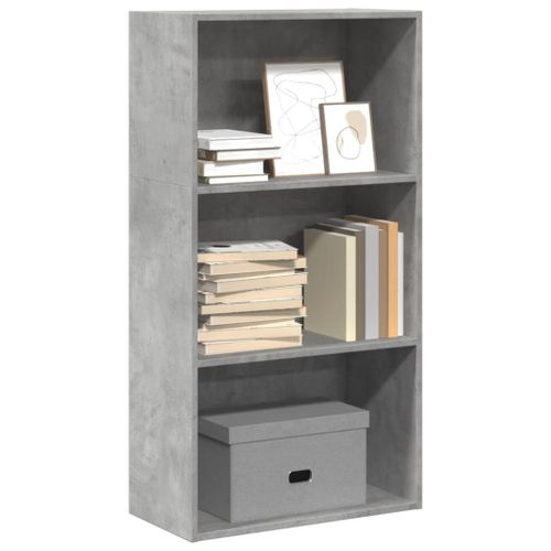 Vidaxl Bibliothèque Gris Béton 60x30x114 Cm Bois D'ingénierie