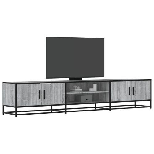 Vidaxl Meuble Tv Sonoma Gris 210x35x41 Cm Bois D'ingénierie