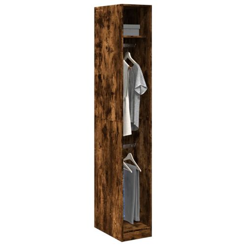 Vidaxl Garde-Robe Chêne Fumé 30x50x200 Cm Bois D'ingénierie