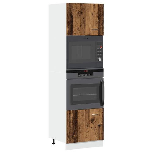Vidaxl Armoire À Micro-Ondes Vieux Bois 60x57x207 Cm Bois D'ingénierie