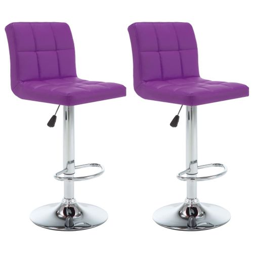 Vidaxl Tabourets De Bar Lot De 2 Violet Similicuir