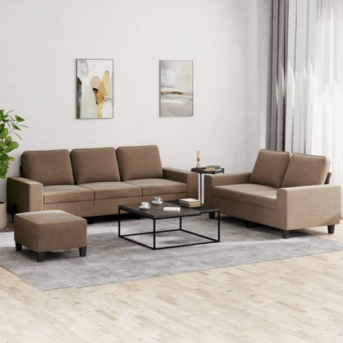 Vidaxl Ensemble De Canapés 3 Pcs Marron Tissu