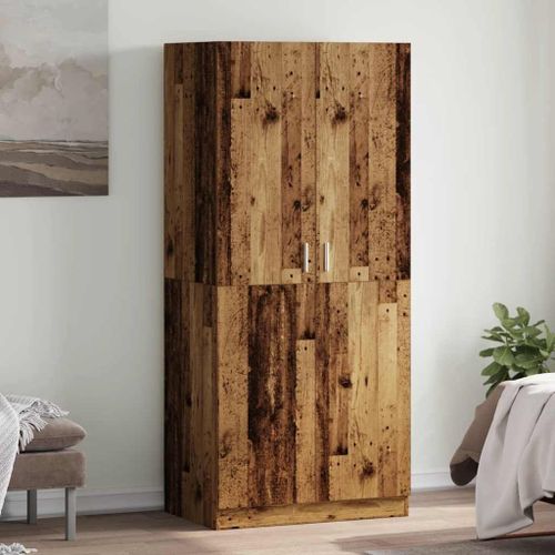 Vidaxl Garde-Robe Vieux Bois 90x52x200 Cm Bois D'ingénierie