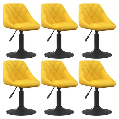 Vidaxl Chaises À Manger Pivotantes Lot De 6 Jaune Moutarde Velours