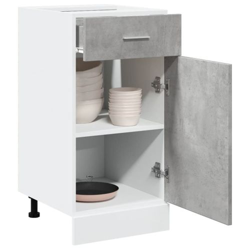 Vidaxl Armoire De Plancher À Tiroir Gris Béton 40x46x81,5 Cm Aggloméré