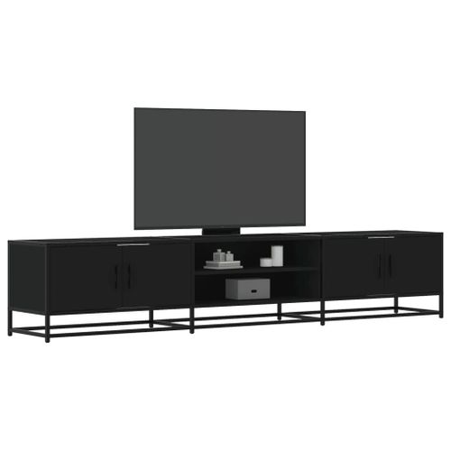 Vidaxl Meuble Tv Noir 210x35x41 Cm Bois D'ingénierie