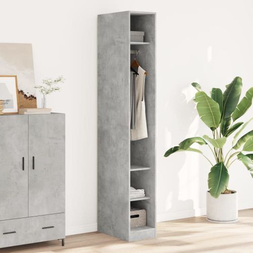 Vidaxl Garde-Robe Gris Béton 30x50x200 Cm Bois D'ingénierie
