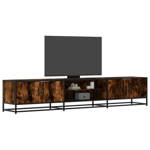 Vidaxl Meuble Tv Chêne Fumé 210x35x41 Cm Bois D'ingénierie