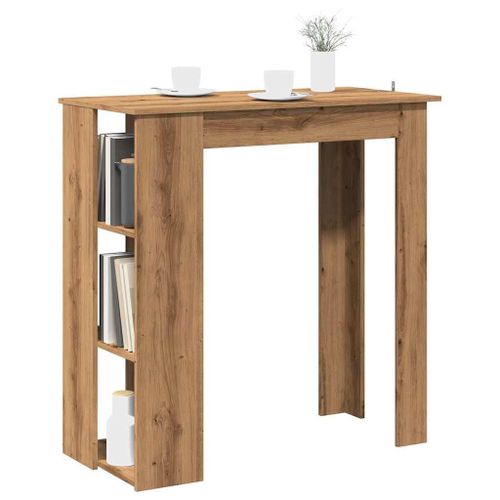 Vidaxl Table De Bar Avec Étagère Chêne Artisanal Bois D'ingénierie