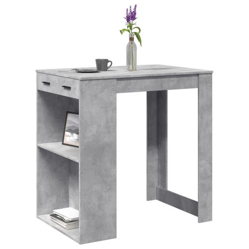 Vidaxl Table De Bar Gris Béton 102x70x103,5 Cm Bois D'ingénierie