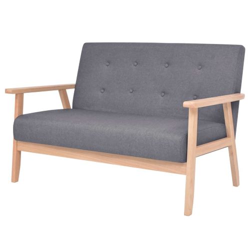 Vidaxl Canapé À 2 Places Tissu Gris Foncé