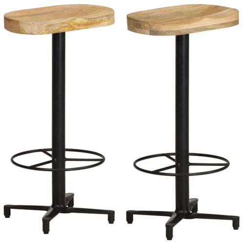 Vidaxl Tabourets De Bar Lot De 2 76 Cm Bois De Manguier Massif