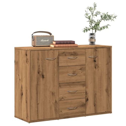 Vidaxl Buffet Chêne Artisanal 88x30x64 Cm Bois D'ingénierie