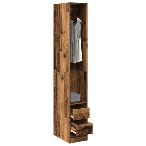 Vidaxl Garde-Robe Vieux Bois 30x50x200 Cm Bois D'ingénierie