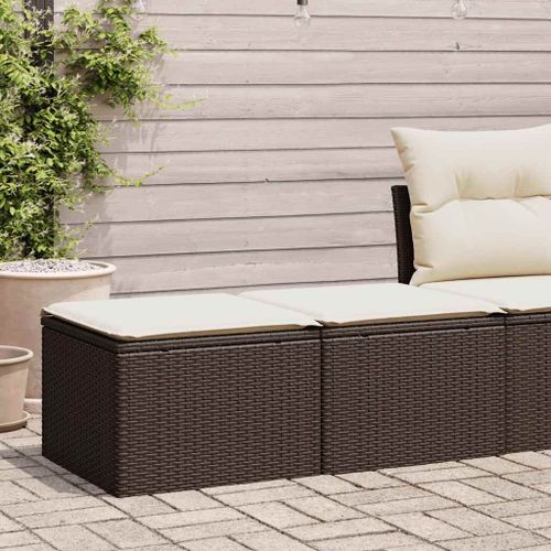 Vidaxl Salon De Jardin Avec Coussins 2pcs Marron Résine Tressée Acacia