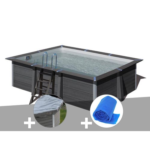 Kit piscine composite Gré Avant-Garde rectangulaire 4,66 x 3,26 x 1,24 m + Bâche de protection + Bâche à bulles