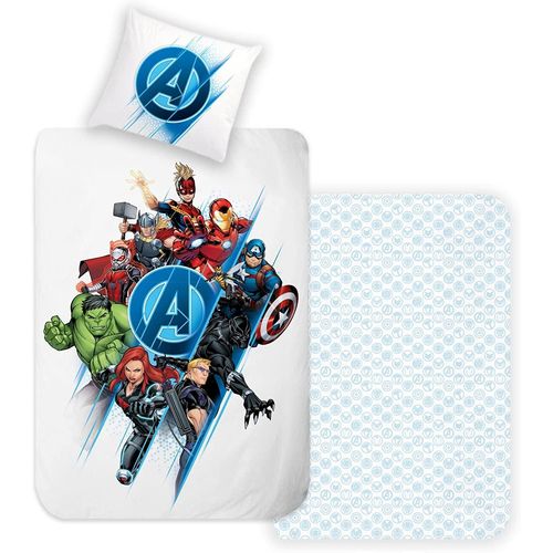 Parure De Lit Enfant Avengers - Housse De Couette Réversible + Taie D'oreiller