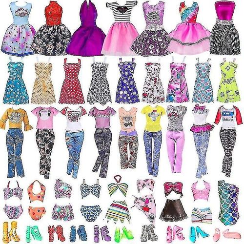 Toys Doll Clothes And Accessories Set For Barbie Doll,Fashion Mini Dress Tops Pants Set Shoes Gifts