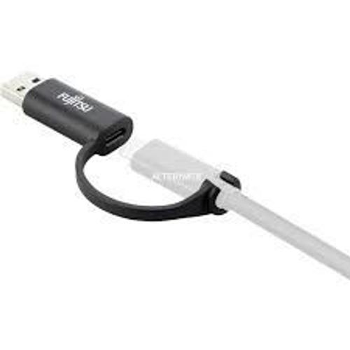 Fujitsu - Adaptateur USB - 24 pin USB-C (M) pour USB type A (F) - 15 cm - noir - pour Celsius H7510, J5010, W5010; ESPRIMO D7010, D7011, D9010, D9011, G9010, P9910